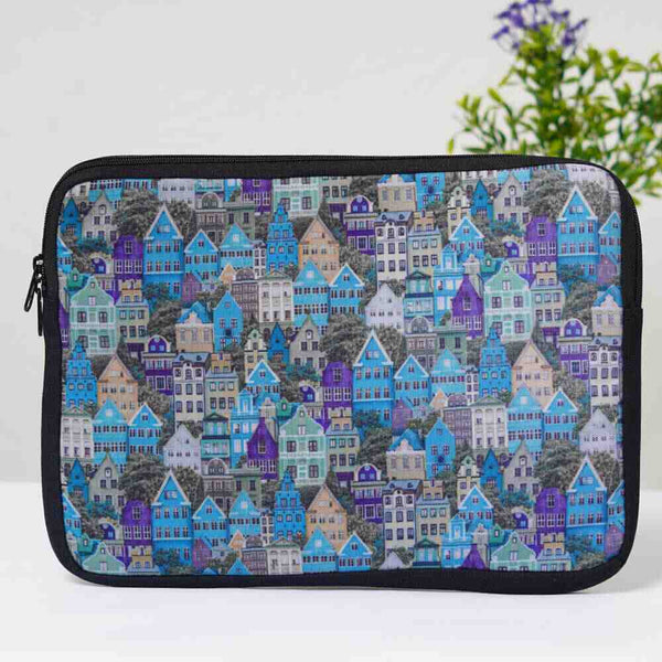 Multicolor Houses Printed Laptop Sleeve/Cover 13 inch